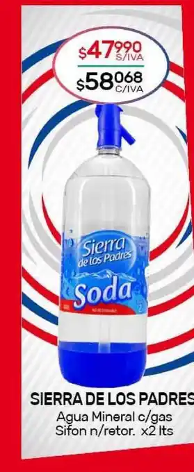 Nini Mayorista Sierra De Los Padres Agua Mineral c/gas Sifon n/retor. x2lts oferta
