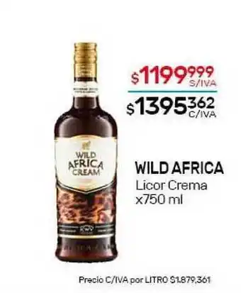 Nini Mayorista Wild Africa Licor Crema x750ml oferta