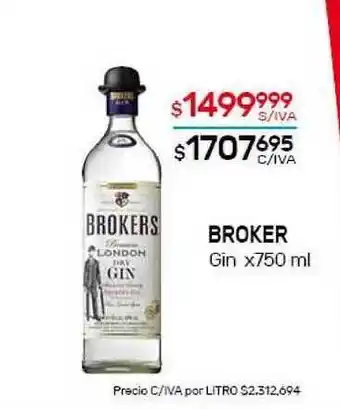 Nini Mayorista Broker Gin x750ml oferta