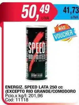 Maxiconsumo Energiz. Speed Lata 250cc (Excepto Rio Grande/Comodoro) oferta