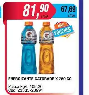 Maxiconsumo Gatorade Energizante x 750cc oferta