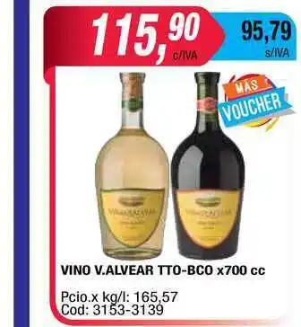 Maxiconsumo V. Alvear Vino Tto-Bco x 700cc oferta