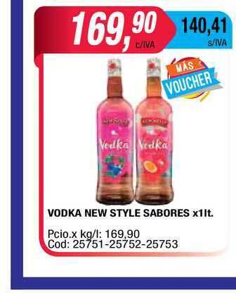 Maxiconsumo Vodka New Style Sabores x1lt. oferta