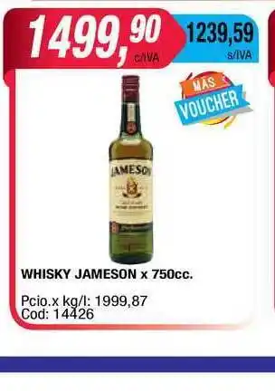 Maxiconsumo Jameson Whisky x750cc. oferta