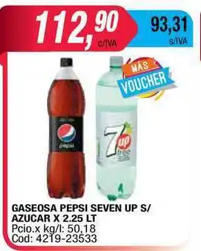 Maxiconsumo Pepsi / Seven Up Gaseosa S/Azucar x 2.25 Lt oferta