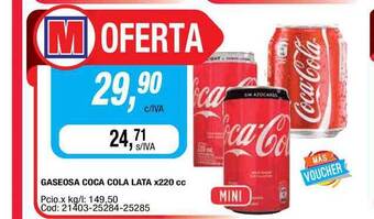 Maxiconsumo Coca Cola Gaseosa Lata x220cc oferta