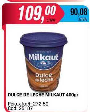 Maxiconsumo Milkaut Dulce De Leche 400gr oferta