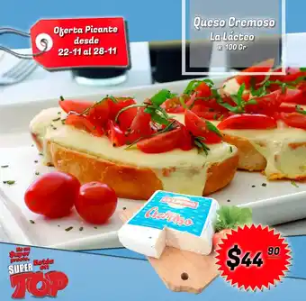 Supermercados Top Queso Cremoso La Lácteo x 100gr oferta