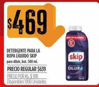 Supermercados Vea Detergente Para La Ropa Liquido Skip 500ml oferta