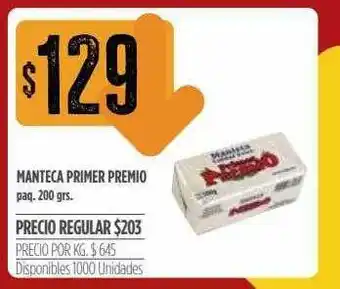 Supermercados Vea Manteca Primer Premio x 200gr oferta