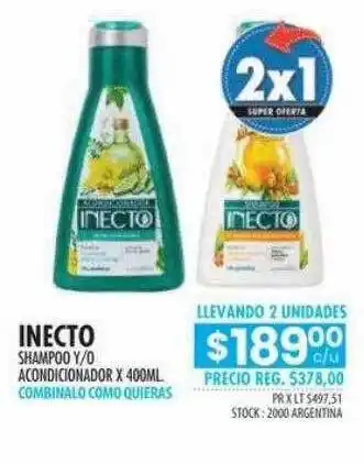 Pigmento Inecto Shampoo Y O Acondicionador x 400ml oferta