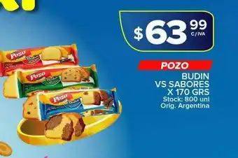 Carrefour Maxi Pozo Budin Vs Sabores x 170grs oferta