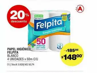 Atomo Conviene Papel Higiénico Felpita 20% Descuento oferta