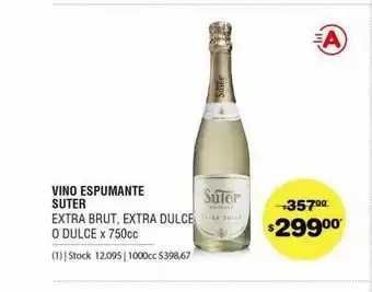 Atomo Conviene Vino Espumante Suter x 750cc oferta