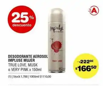 Atomo Conviene Desodorante Aerosol Impulse Mujer x 150ml oferta
