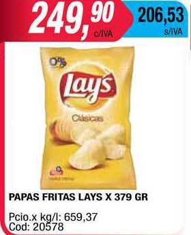 Maxiconsumo Lays Papas Fritas x 379gr oferta