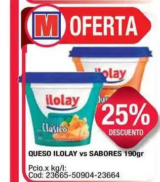 Ilolay Queso vs Sabores 190gr