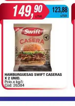 Maxiconsumo Swift Hamburguesas Caseras x 2 Unid. oferta