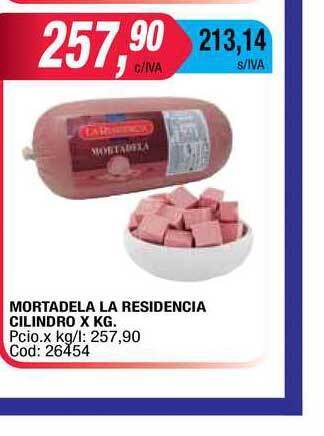 Maxiconsumo Mortadela La Residencia Cilindro x kg. oferta