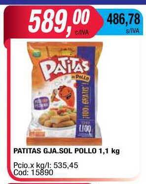 Maxiconsumo Patitas Gja. Sol Pollo 1,1kg oferta