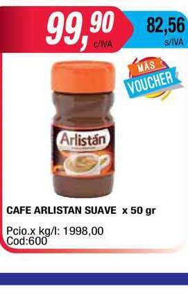 Maxiconsumo Arlistán Cafe Suave X 50gr oferta