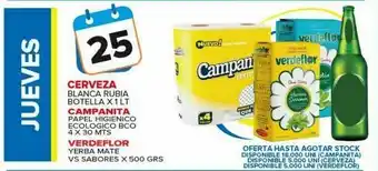 Carrefour Maxi Cerveza blanca rubia botella x 1 lt oferta