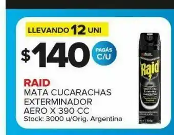 Carrefour Maxi Mata cucarachas exterminador raid oferta