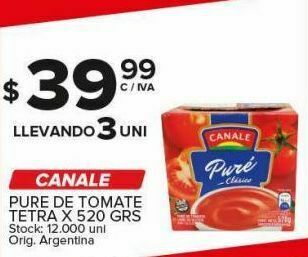 Carrefour Maxi Puré de tomate tetra x 520 grs oferta