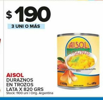Carrefour Maxi Aisol duraznos en trozos oferta