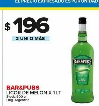 Carrefour Maxi Licor de melon x 1 lt bar & pubs oferta