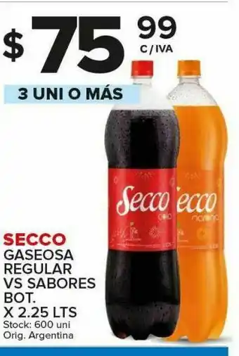 Carrefour Maxi Gaseosa regular vs sabores secco oferta
