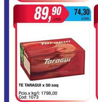 Maxiconsumo Te Taragui x 50 saq oferta