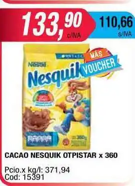 Maxiconsumo Cacao Nesquik Otpistar x 360 oferta