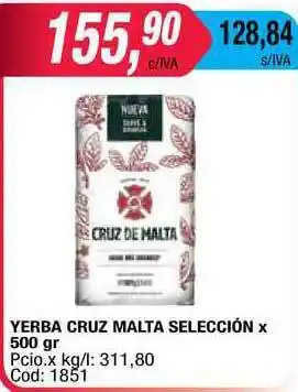 Maxiconsumo Cruz De Malta Yerba Selección x 500gr oferta