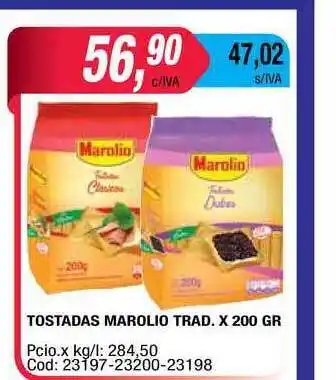 Maxiconsumo Marolio Tostadas Trad. X 200gr oferta