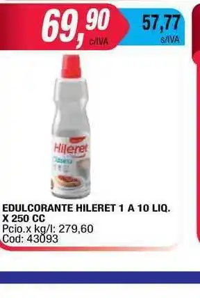 Maxiconsumo Hileret Edulcorante 1 A 10 Liq. X 250cc oferta