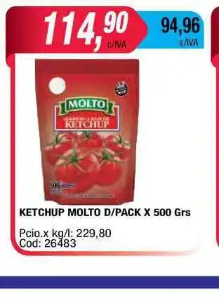 Maxiconsumo Molto Ketchup D-pack X 500grs oferta
