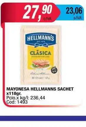 Maxiconsumo Hellmanns Mayonesa Sachet X 118gr. oferta