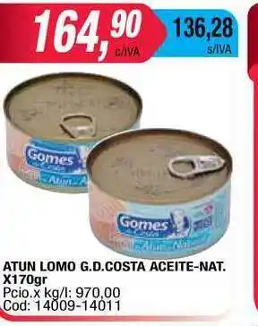 Maxiconsumo Atun Lomo G.d.costa Aceite-nat. X 170gr. oferta