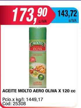 Maxiconsumo Molto Aceite Aero Oliva X 120cc oferta