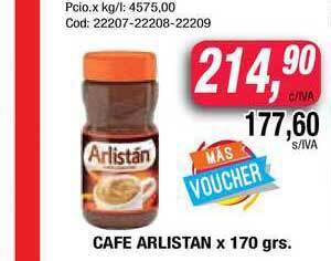 Maxiconsumo Arlistan Cafe X 170grs oferta