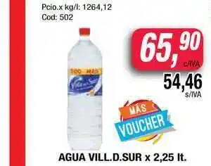 Maxiconsumo Agua Vill. D. Sur X 2.25 Lt. oferta