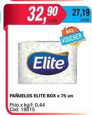 Maxiconsumo Elite Pañuelos Box x 75un oferta