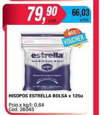 Maxiconsumo Estrella Hisopos Bolsa x 125u oferta