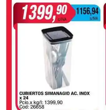 Maxiconsumo Cubiertos Simanagio Ac. Inox x 24 oferta
