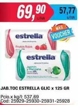 Maxiconsumo Jab. Toc Estrella Glic x 125gr oferta
