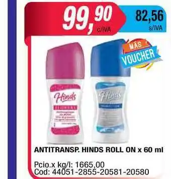 Maxiconsumo Antitransp. Hinds Roll On x 60ml oferta