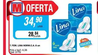 Maxiconsumo T. Fem. Lina Norm. C.A. 8un oferta