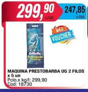 Maxiconsumo Maquina Prestobarba Ug 2 Filos x 5 un oferta