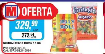 Maxiconsumo Gomitas Misky Todas X 1 Kg oferta